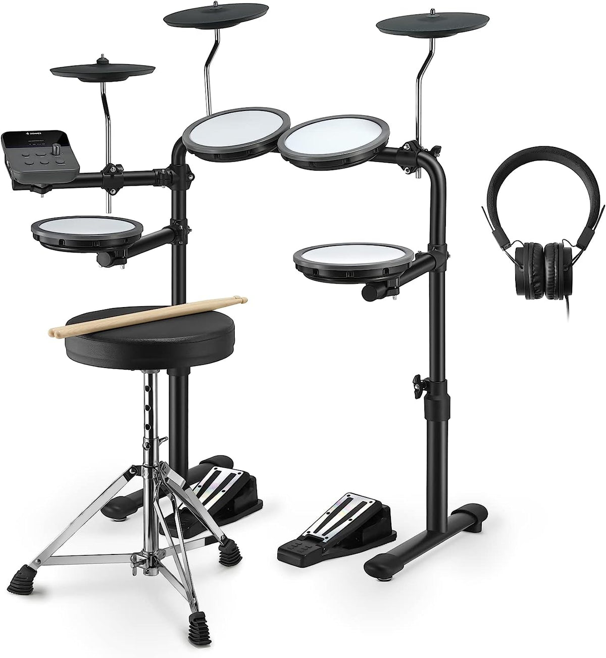 Donner DED-70 Drum Set Elektronik dengan 4 Mesh Drum Pad, 2 Pedal Swit ...
